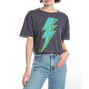 Retro Brand Cotton Lightning Bolt Crop Top